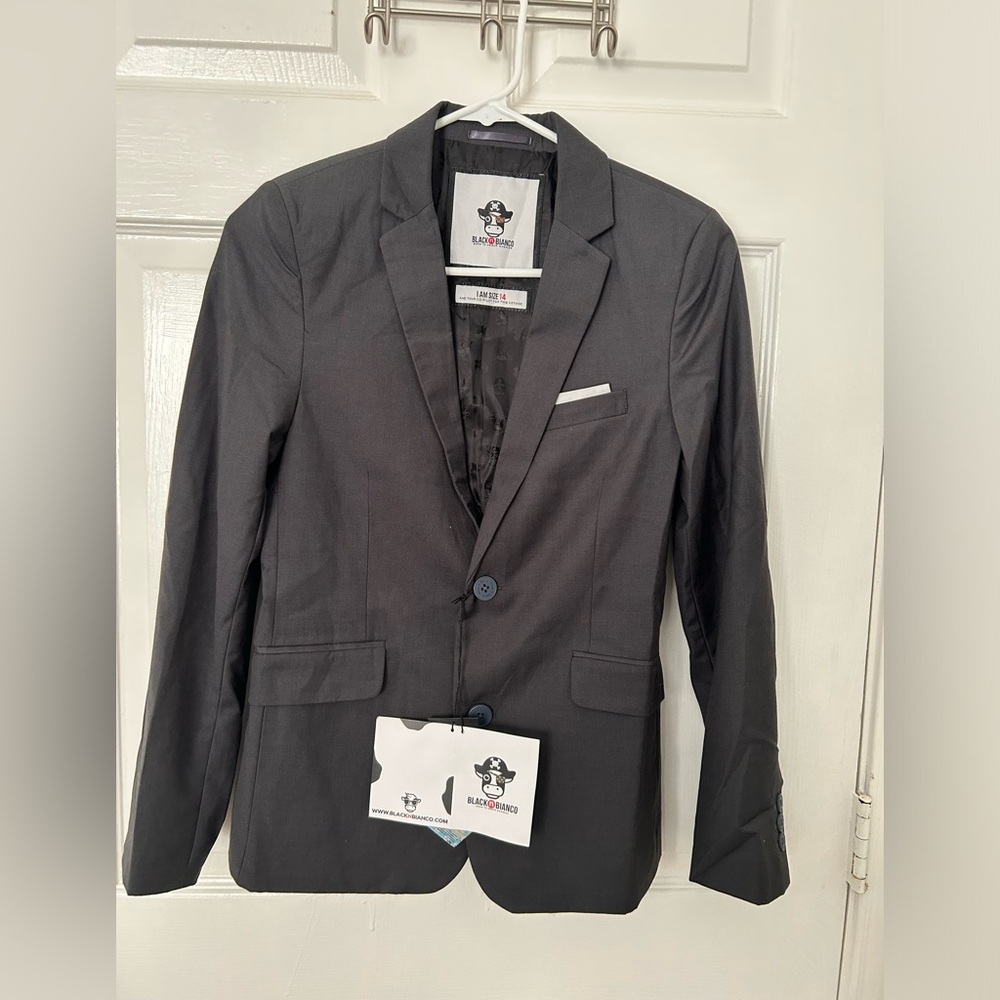 Black Boys' Two-Button Blazer by